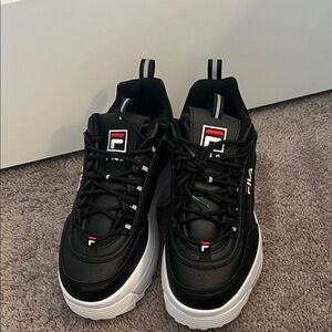 Fila Black and White Athletic Shoes